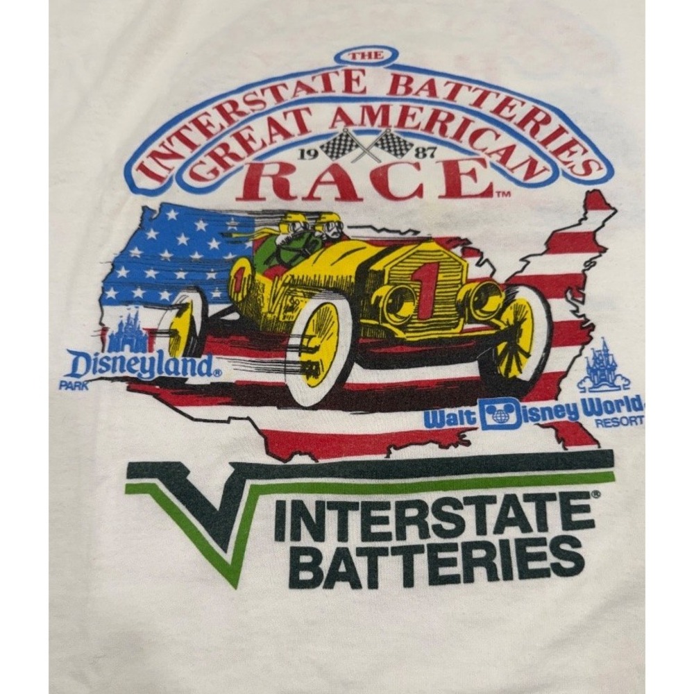 Vintage 1987 Interstate Batteries Great American Race Sweatshirt Mens XL Gray